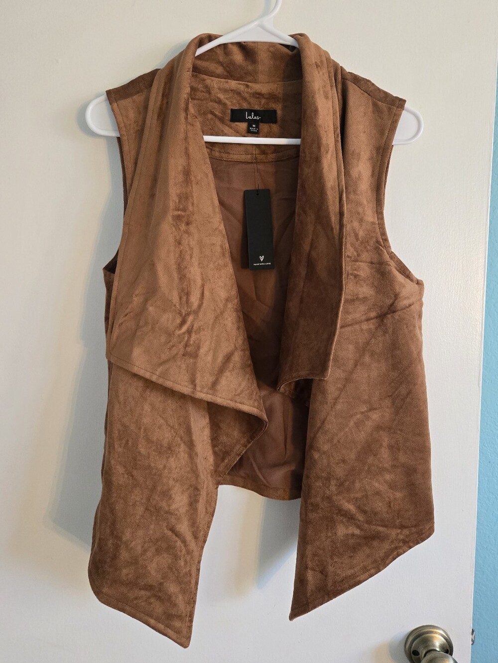 Lulu's Wild at Heart Brown Vegan Suede Vest